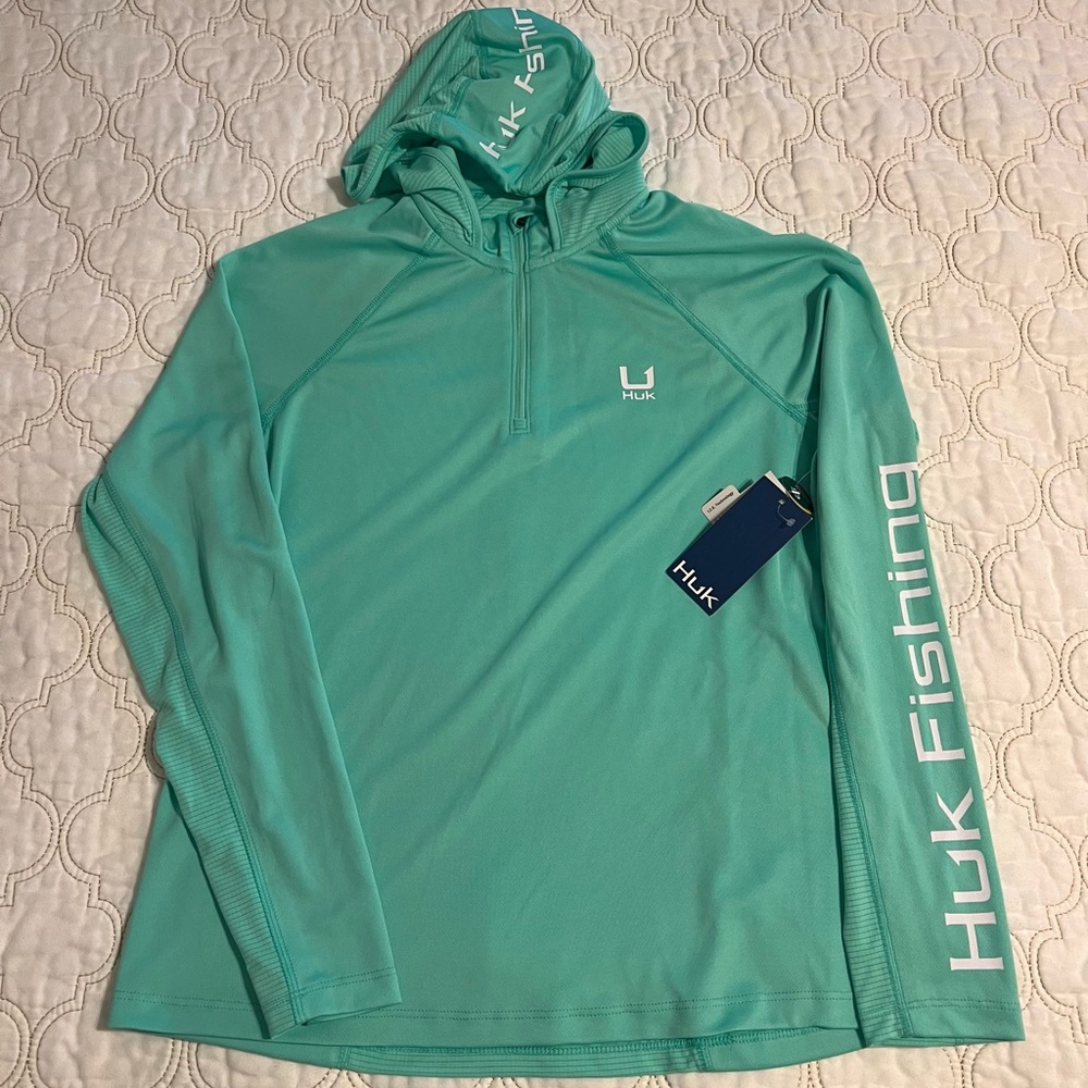 Huk Sea Foam Green Hooded Rash Guard